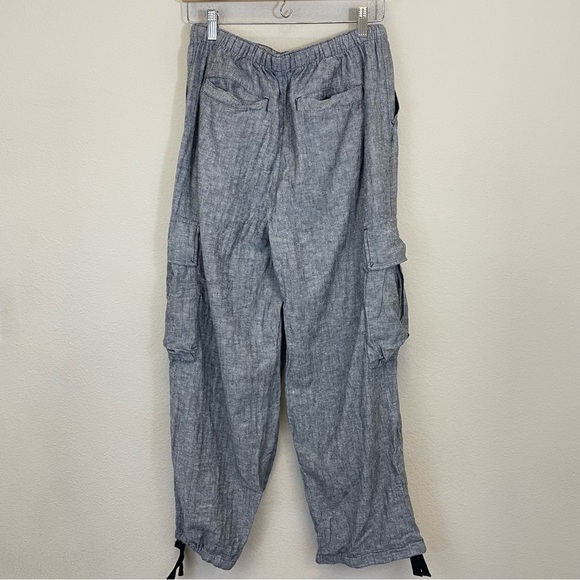 BDG Women’s Black Linen Blend Baggy Cargo Drawstring Pants Size M - Picture 9 of 9